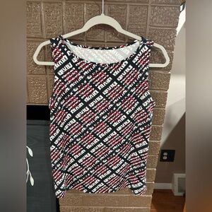 J. Jill Black and Red Graphic Tank Top